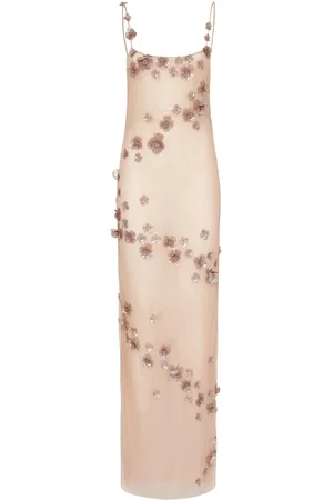 BLUMARINE Vestido Largo De Tul Bordado