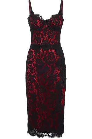 Dolce & Gabbana Vestido Midi Lencero De Encaje