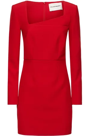 Roland Mouret Vestido Corto De Crepé Con Manga Larga