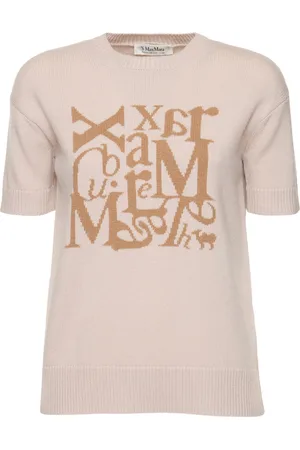 Max Mara Camiseta De Punto De Lana Con Manga Corta