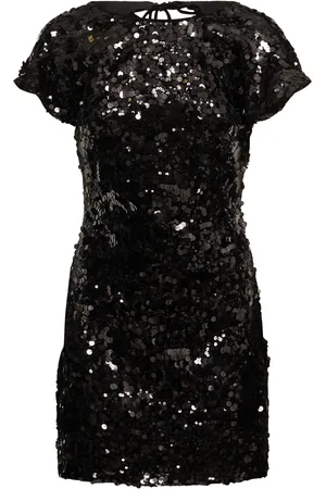 Ganni Vestido Corto De Terciopelo Y Lentejuelas
