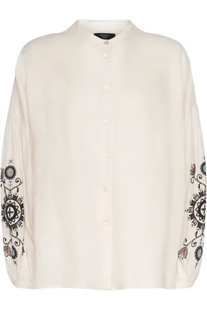 Max Mara Camisa De Lino Sin Cuello