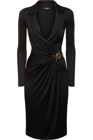 VERSACE Vestido Midi De Jersey Crepé Stretch