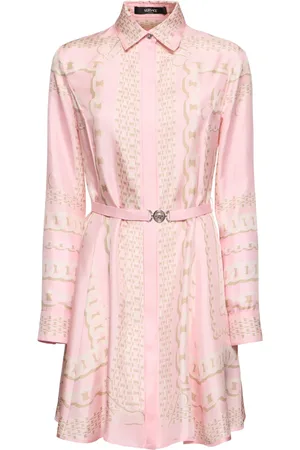 VERSACE Vestido Corto De Sarga De Seda Estampado