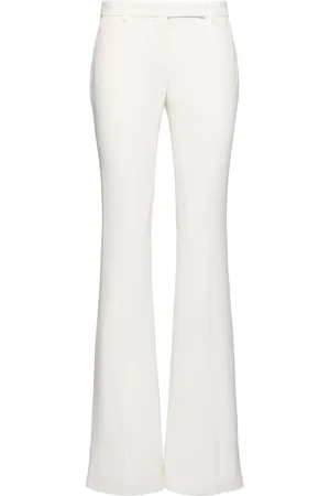 Alexander McQueen Pantalones Acampanados De Crepé