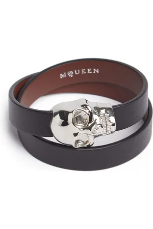Alexander McQueen Brazalete De Latón Y Piel