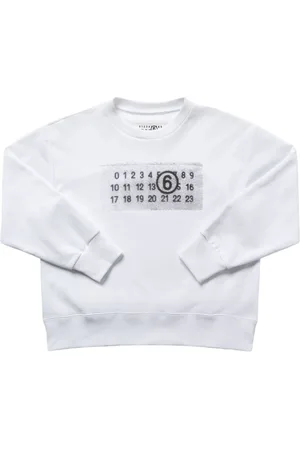 Maison Margiela Sudadera De Algodón Con Cuello Redondo