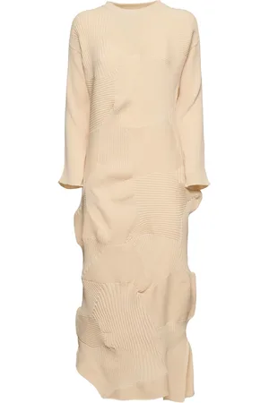 Issey Miyake Vestido Plisado Con Manga Larga