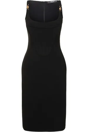 VERSACE Vestido Midi De Viscosa Sin Tirantes