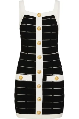 Balmain Vestido Mini De Viscosa Stretch