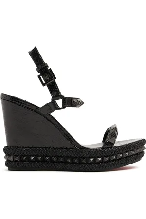 Christian Louboutin Sandalias De Piel Con Cuña 110mm