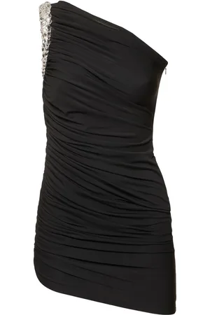 DAVID KOMA Vestido Corto De Jersey Con Crepé