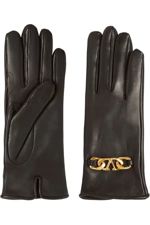 VALENTINO GARAVANI Guantes De Piel Suave Con Logo V Y Cadena