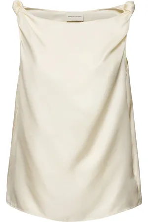 Loulou Studio Top Drapeado Sin Mangas De Seda