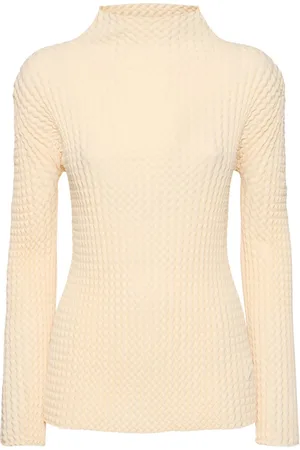 Issey Miyake Top De Algodón De Manga Larga