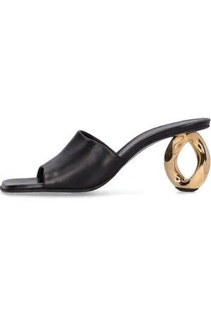 J.W.Anderson Sandalias Mules De Piel Con Tacón Cadena 75mm