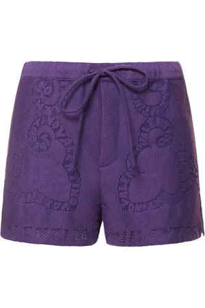 VALENTINO Shorts Cortos De Encaje De Algodón