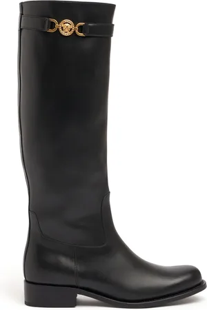 VERSACE Botas Altas De Piel 25mm
