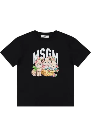 Msgm Camiseta De Algodón Interlock Estampado
