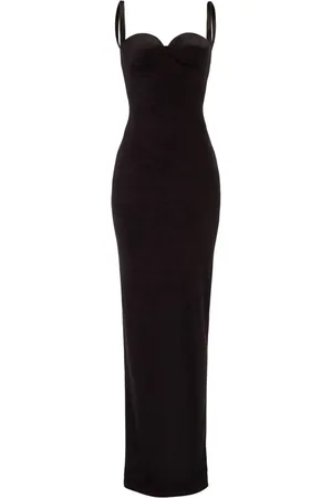 Balenciaga Vestido Largo De Jersey De Terciopelo