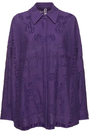 VALENTINO Camiseta Oversize De Encaje De Algodón
