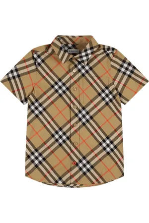 Burberry Camisa De Popelina De Algodón Estampada
