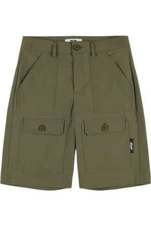 Msgm Shorts Cargo De Mezcla De Algodón