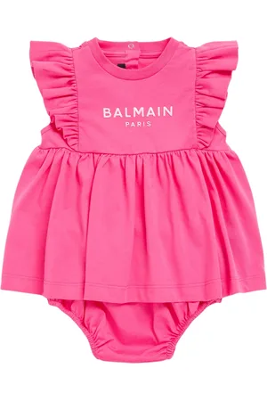 Balmain Vestido Y Braguitas De Algodón Jersey Bordados