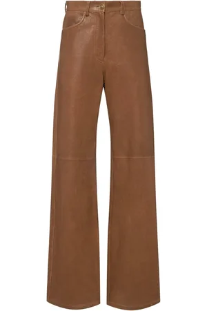 Etro Pantalones De Piel Con Pierna Ancha