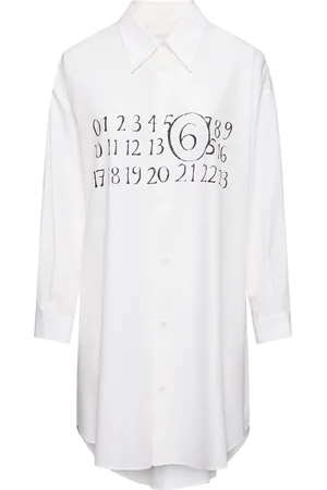 Maison Margiela Vestido Corto De Popelina De Algodón