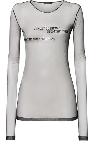 ANN DEMEULEMEESTER Top De Tul Bordado