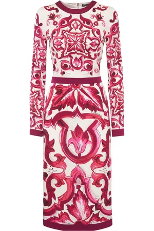 Dolce & Gabbana Vestido Midi De Seda Estampado