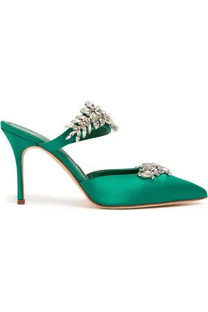 Manolo Blahnik Mules De Satén 90mm