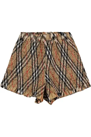 Burberry Shorts De Algodón Popelina Con Estampado