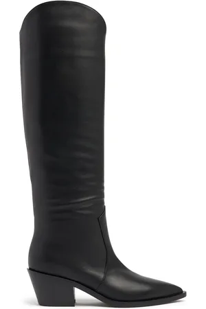 Gianvito Rossi Botas Altas Vaqueras De Piel 45mm