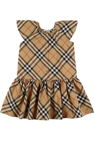 Burberry Vestido De Popelina De Algodón A Cuadros