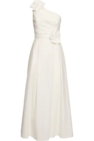 Elie saab Vestido Midi De Popelina Con Un Hombro