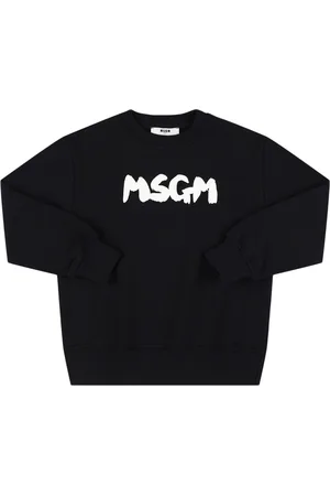 Msgm Sudadera De Algodón Con Cuello Redondo