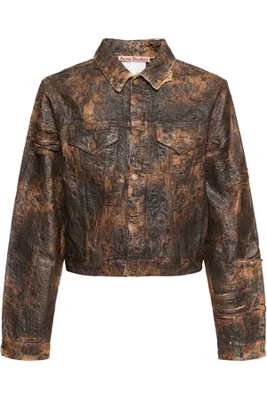 Acne Studios Chaqueta Denim Con Monograma Desgastado