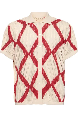 HARAGO Camisa De Algodón Crochet Manga Corta