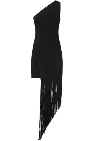 DAVID KOMA Vestido Asimétrico De Punto Con Flecos