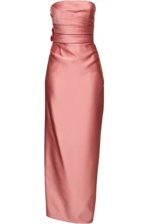 Elie saab Vestido Midi Duchesse Drapeado Sin Tirantes