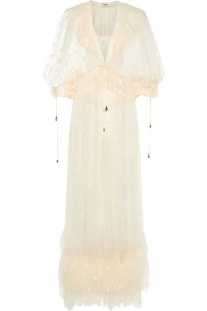 Chloé Vestido Lencero Largo De Encaje