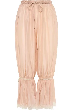 Chloé Pantalones De Seda Con Volantes