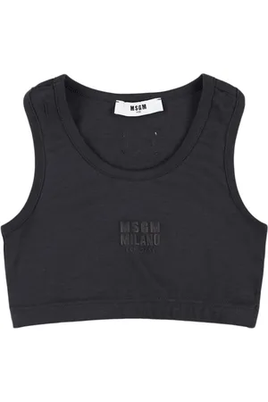Msgm Tank Top De Algodón Interlock