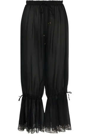 Chloé Pantalones De Seda Con Volantes