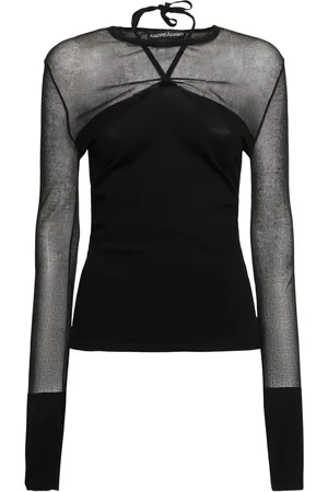 ANDREADAMO Top De Punto De Viscosa Con Transparencias