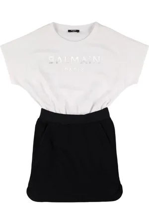 Balmain Vestido De Algodón Estampado