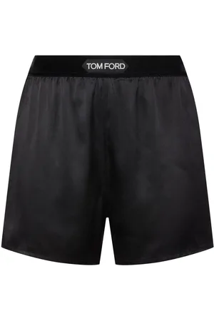 Tom Ford Shorts De Satén De Seda Con Logo