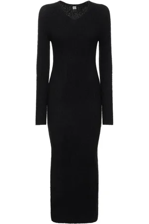 Totême Vestido Midi De Lana Acanalada